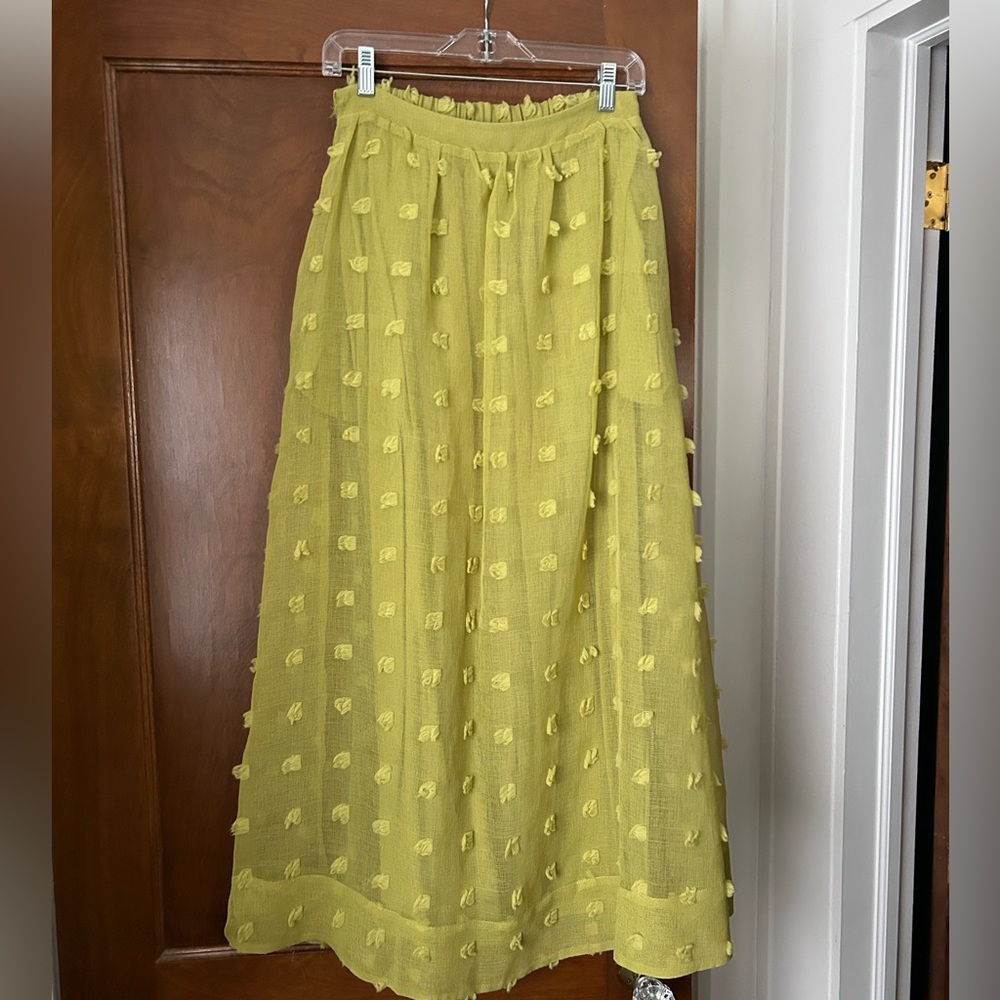 Sunday in Brooklyn Yellow-Green Maxi Skirt